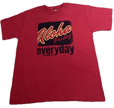 Hawaiian Style *Aloha Friday Everyday* Graphic Short Sleeve T-Shirt Kids Size M