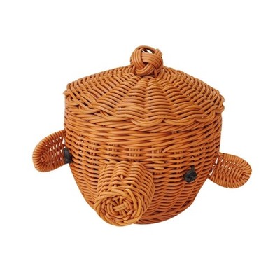 Decorative Plastic Wicker Look Storage Bin For Home Organization And Toy