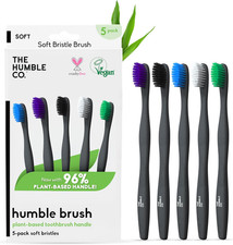 The Humble Co Plant-Based Soft Bristle Toothbrushes, 5 Pack - Manual Tooth Brush