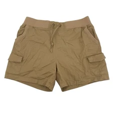 Anrabess Size XL Beige Cargo Shorts High Waist Casual Summer Cotton