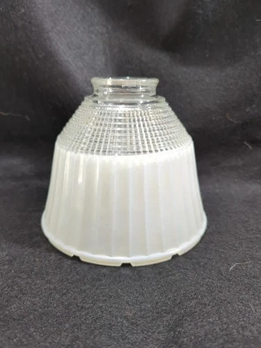 Vintage Clear Milk Glass National Home Lamp Council Torchiere Lamp Shade