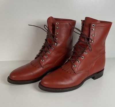Vintage Justin Kiltie Packer Boots | Brick Caprice | USA Made | Men s 12 B