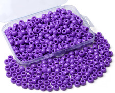 Purple Pony Beads Bulk 500Pcs 9mm Dark Violet Pony Beads for Friendship Bracelet