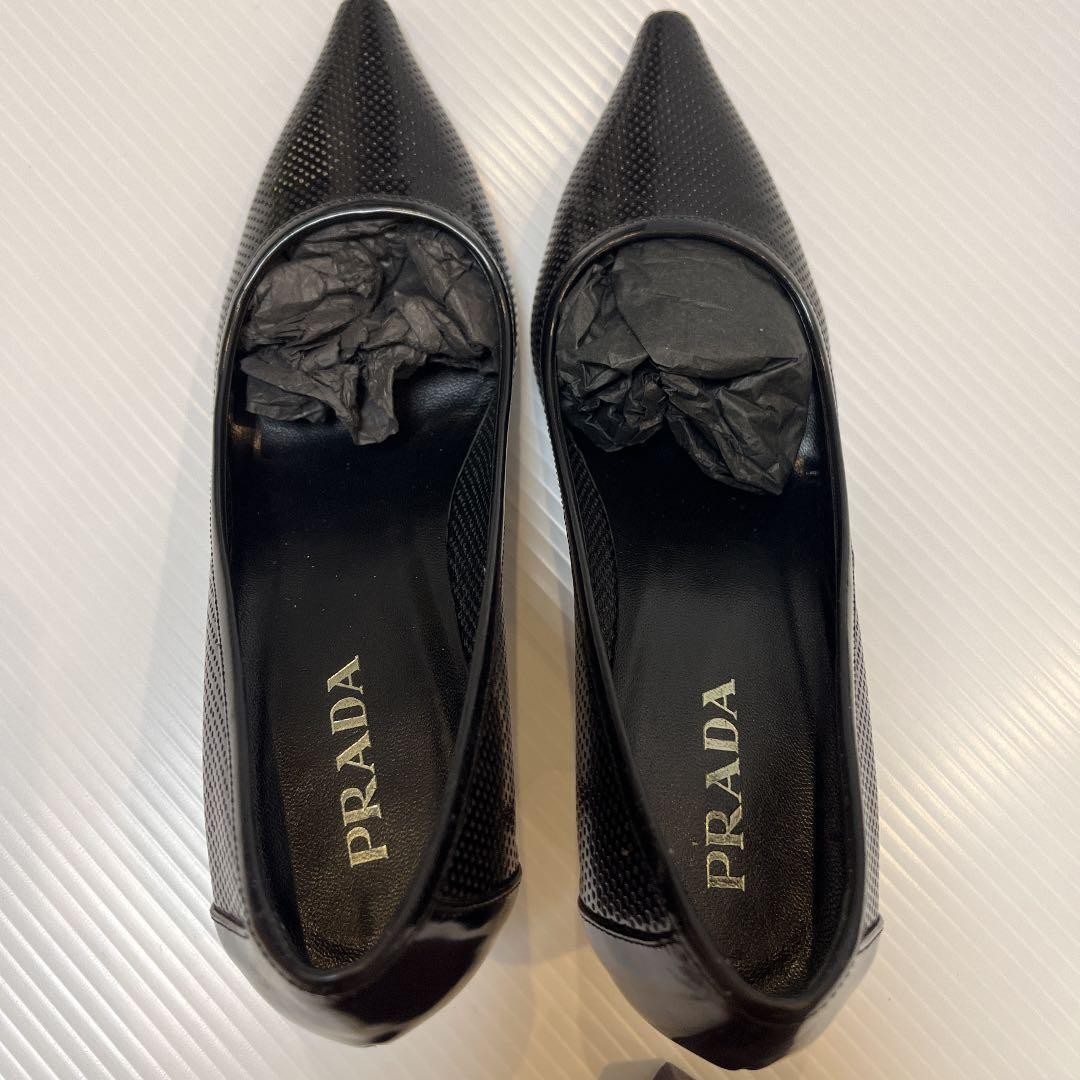 Rare PRADA Black High Heels Pumps Size EU36.5/US6.5  Excellent Condition