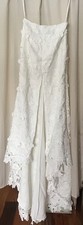 ASOS Wedding Long Floral Lace Maxi Skirt With Train Open Front Ivory Size 4