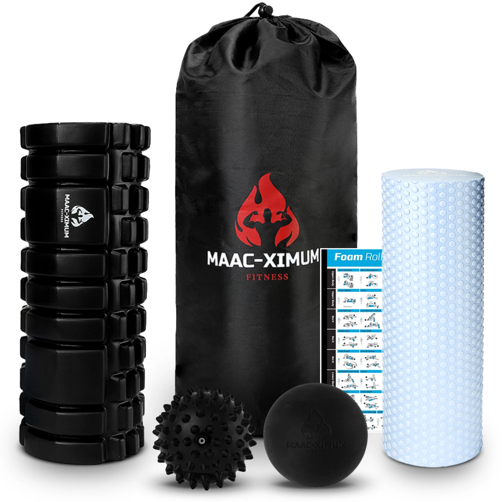 MAAC-XIMUM Deep Tissue Massager Foam Roller Set - Hard Trigger Point Roller
Opens in a new window or