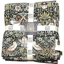 William Morris Strawberry Thief Green Queen QUILT Bedspread 90 x 90" New In Pckg
