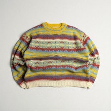 Vintage Cocoon Club 80er 90er Made in France Retro Ski Alpin Wolle Pullover Gr. L