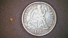 1872  US Seated Liberty Dime, Circulated .900 Silver (US-9245)