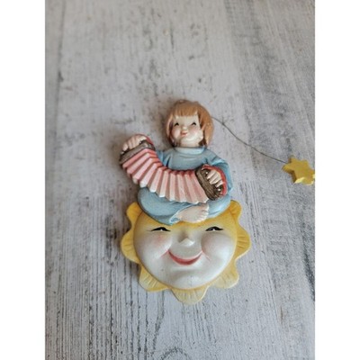 Vintage Ferrandiz angel girl smiling son ceramic ornament Xmas unique religious