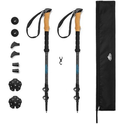 Trekking Poles - Carbon Fiber Walking or Hiking Sticks with Quick Adjustable ...