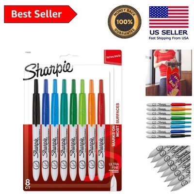 Ultra-Fine Point Retractable Markers - 8 Brilliant Colors for Bold Expressions