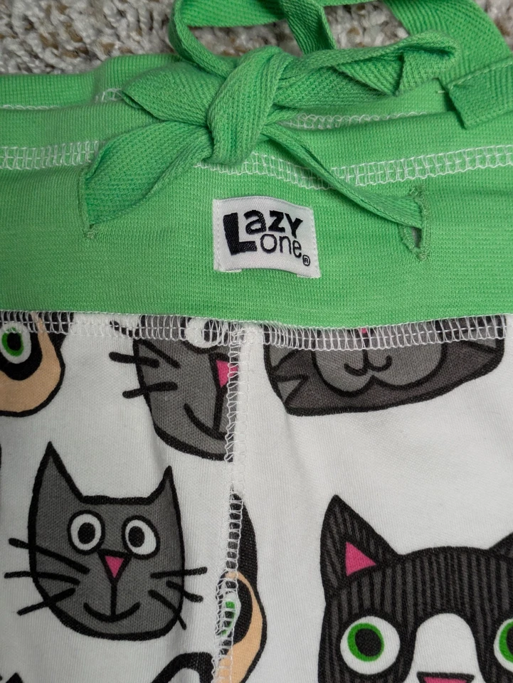 NUEVO Pijama Legging Pantalones Lazy One Cattitude Mujer 100% Algodón Gato Dama Foto 3 de 4
