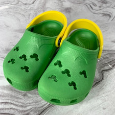 Crocs Disney Toddler Size C8-9 Slip On Shoes, Green  Yellow