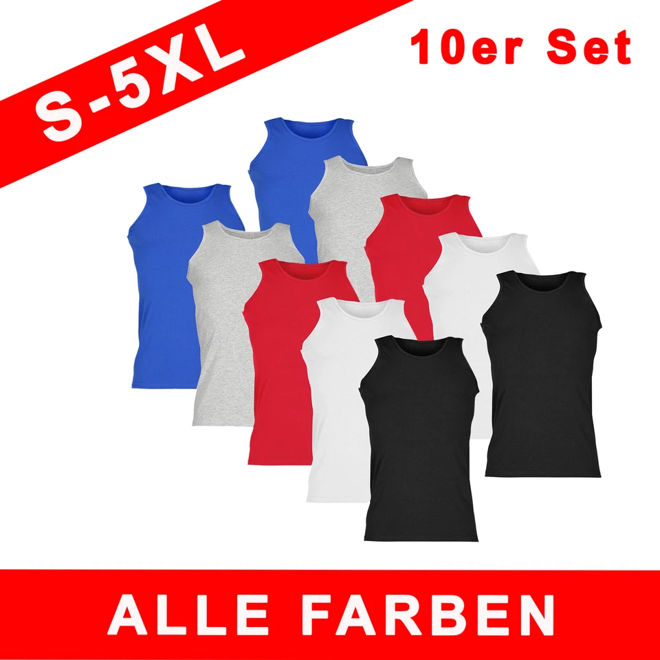 Fruit of the Loom 10er Pack Athletic Vest Unterhemd Herren | S-5XL | Baumwolle - Bild 1 von 1