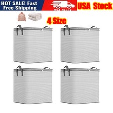 1/4X Storage Bag Clothes Blanket Quilt Closet Sweater Foldable Organizer Box Pou