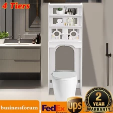 4-tier Toilet Cabinet PVC Over The Toilet Storage Cabinet Bathroom Storage Rack