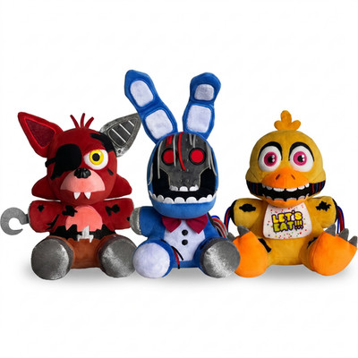 XSmart 7'' Plush Set of 3: Withered Chica Bonnie Foxy FNaF Five Nights at Freddy
