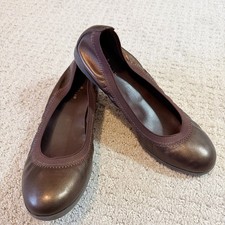 Cole Haan Gilmore Ballet Flats Bronze Metallic Brown Leather Sz 7.5 Slip On Flex
