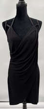 Factory By Erik Hart Y2K Mobwives Jersey Wrap Dress in Black size Medium