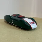 Schylling Vintage Metal Wind-Up Race Car #6 Union Jack Green White Red Toy
