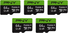 64GB Premier-X Class 10 U3 V30 Microsdxc Flash Memory Card 5-Pack - 100Mb/S, Cla