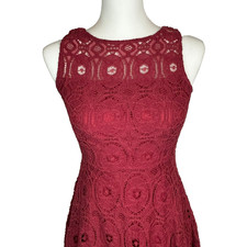 ALTAR'D STATE | Women's Small Red Sleeveless Dress Lace Overlay Fit Flare Lined
