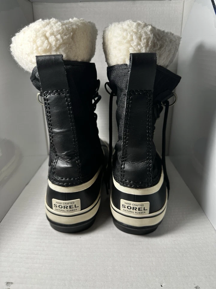 SOREL Winter Carnival Women's 8 Waterproof Snow Duck Boots Black White Faux Fur - Image 2 of 4