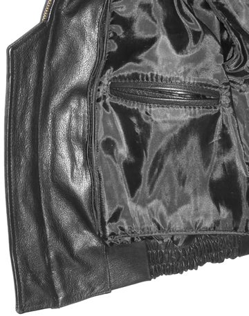 policeman☆羊革☆ leather ‘bomber jacket Vintage 80s Chicago Cop Shop Police Leather Jacket Black