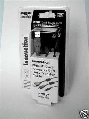Innovation 2 in 1 USB Charger + Data Transfer Cable for Sony PSP 1000 2000 3000 