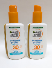 2 x Garnier Ambre Solaire Invisible Protect Refresh SPF 30 Sun Cream Spray 200ml 37.48 per litre