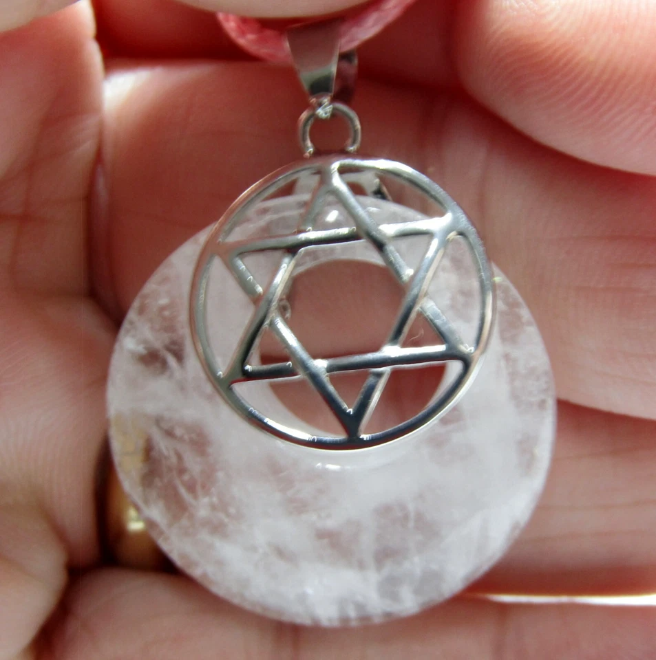 COLGANTE ESTRELLA DE DAVID SOBRE CUARZO NATURAL - Imagen 3 de 3