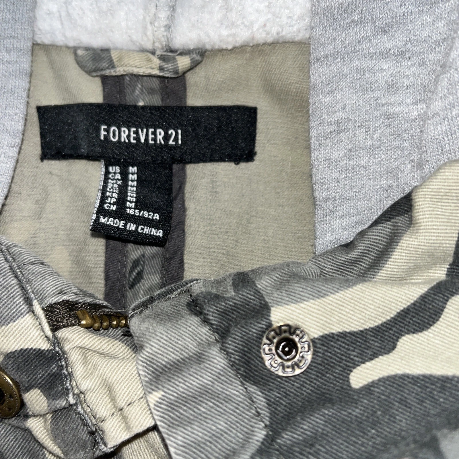 VETEMENTS Body Central Materiale Misto Felpa con Felpa con Felpa Mista Mimetica Utility Donna M Verde Medio