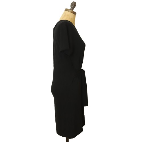 T-shirt nera Halo cravatta vita mini abito M maglia elasticizzata nero casual usata in ottime condizioni B72 - Foto 2 di 5