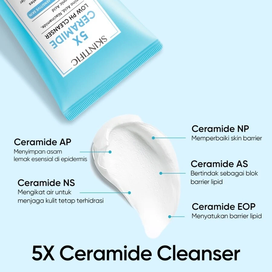 SKINTIFIC 5X Ceramide Low Ph Facial Wash Gentle Cleanser 80ml - Image 4 of 4