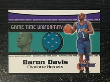 2000-01 Fleer Game Time Uniformity Baron Davis Game Used Jersey Hornets