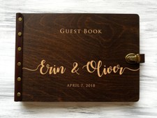 Rustic Wedding Guest Book Ideas Wood Wedding Guestbook Custom Engraved Album