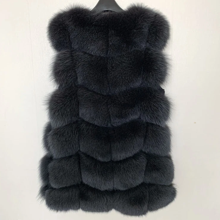 Chaleco Real Genuino Saga Piel de Zorro Chaleco Chaqueta Invierno Moda Estilo Chaleco Mujeres Foto 2 de 4