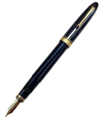 OMAS Ogiva Vision Fountain Pen Royal Blue Gold Trim Nib 18K M
