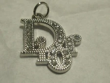 DIOR ZIP PULL   21x23 MM silver tone,  crystals THIS IS FOR 1