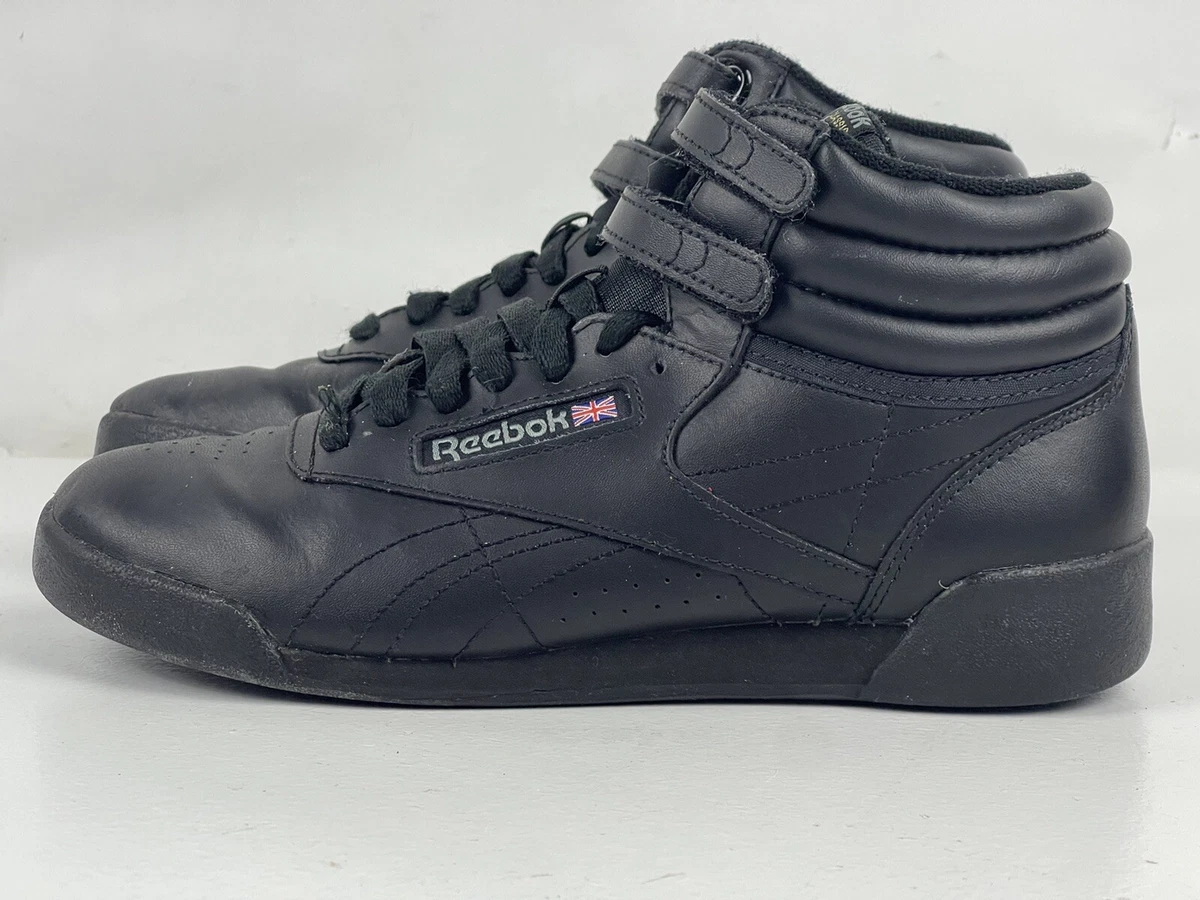 Reebok Womens Sz US 4.5 Classic Freestyle 059503 Black Leather High Top Sneakers