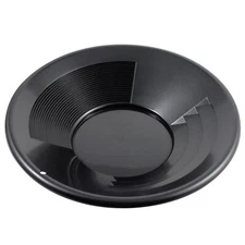 Black 14 Inch Gold Mining Pan for Gold Prospecting 2 Riffle Types