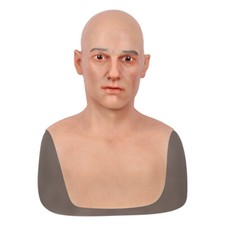 Real Silicone Disguise Male Mask Adult, Realistic Full Face Masks Headgear