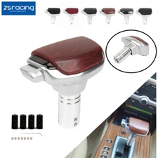 JDM PU Leather Metal Automatic Car Gear Stick Shift Knob Shifter Push Button