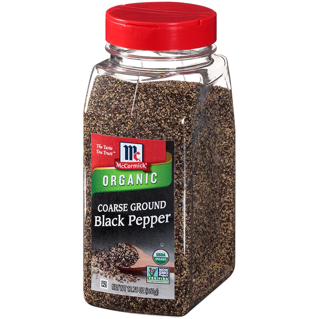 McCormick Coarse Ground Black Pepper Organic Nongmo Kosher 12 Oz for