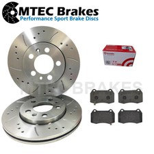 Honda Integra DC5 Type R Front Brake Discs BREMBO Pads Drilled Grooved 01-07