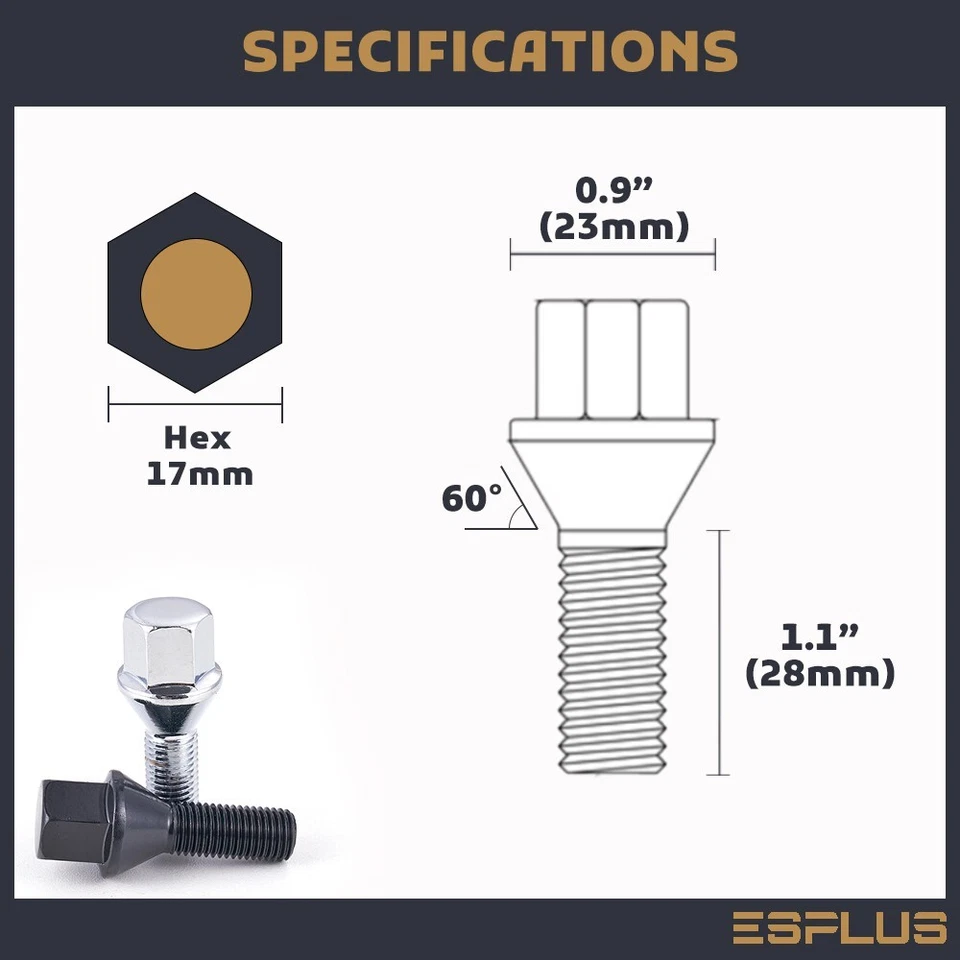 16 зажимных болтов Fiat M12x1,25 черные 28 мм подходят для 500/Albea/Idea/Linea/Palio/Panda - Изображение 4 из 4