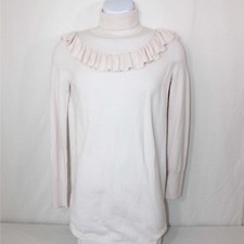 LEITH Womens Ivory Long Sleeve Knit Turtleneck Sweater Dress Size XS Sheath