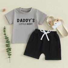 Toddler Baby Boy Summer Outfits Short Sleeve T-Shirt Tops Shorts Kid Clothes Set