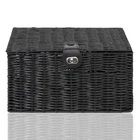 Resin Woven Hamper Storage Basket Box with Lid & Lock